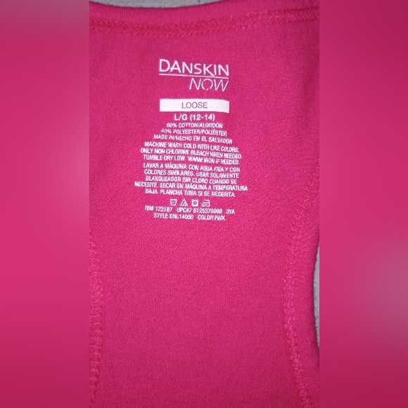 Danskin Fuchsia Racerback Loose Fit Tank, Size L - Picture 3 of 3